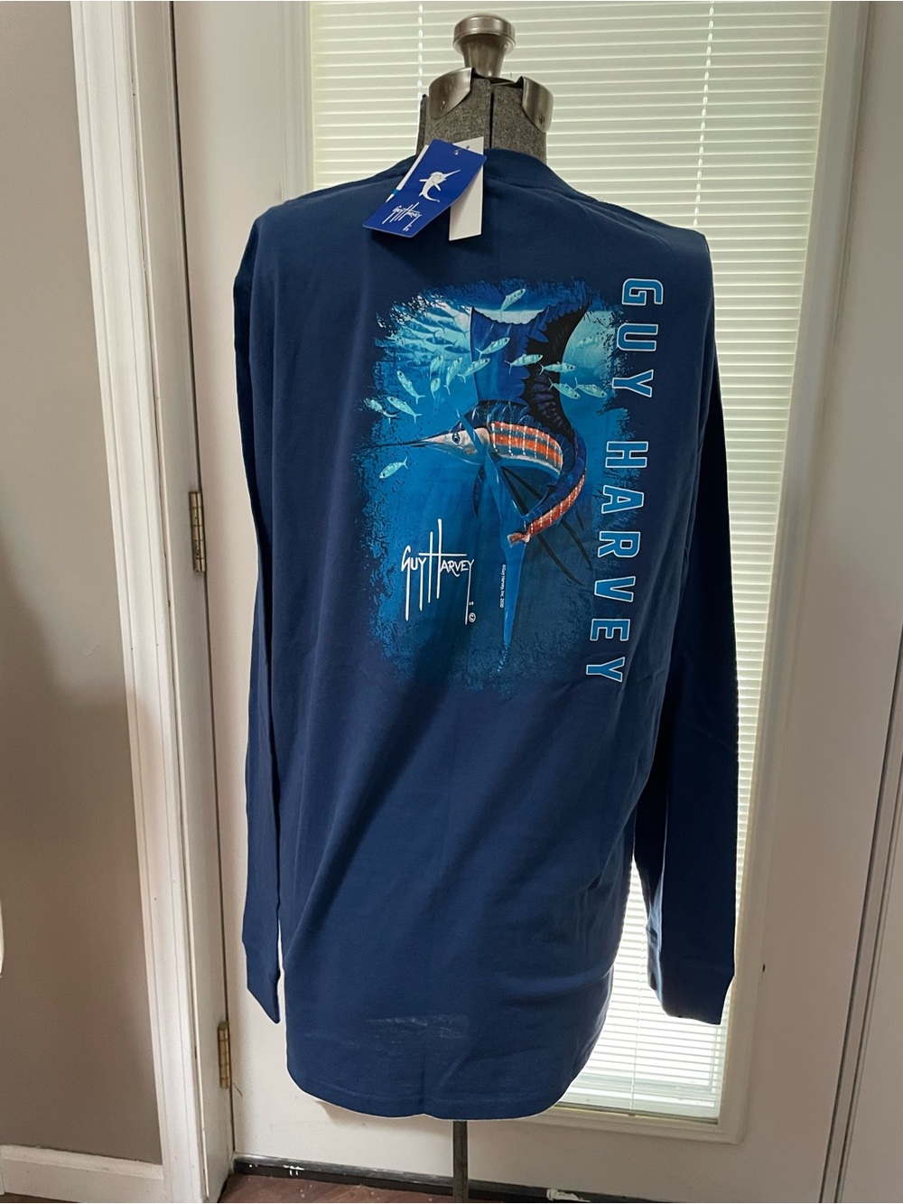 Bundle of two Guy Harvey Navy Long Sleeve Graphic Tee. Both XL